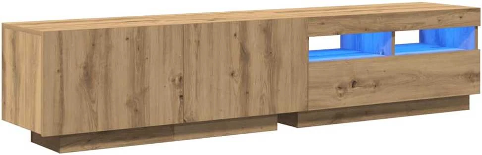 TV staliukas televizoriaus spintelė su LED lemputėmis Artisan ąžuolas