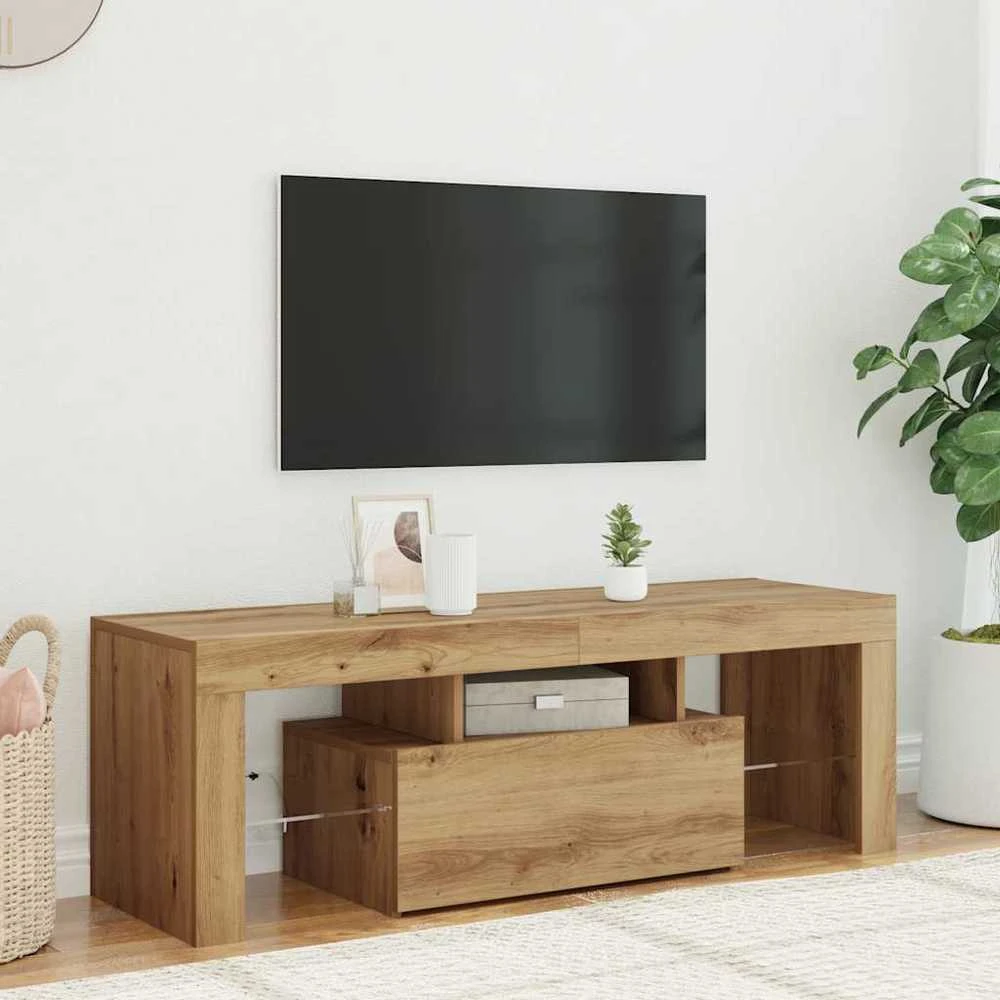 TV staliukas Televizoriaus spintelė su LED, artisano, 120x36,5x40cm, mediena