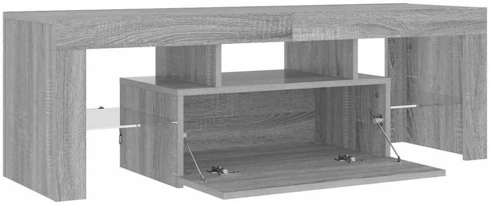 TV staliukas Televizoriaus spintelė su LED, pilka ąžuolo, 120x35x40cm