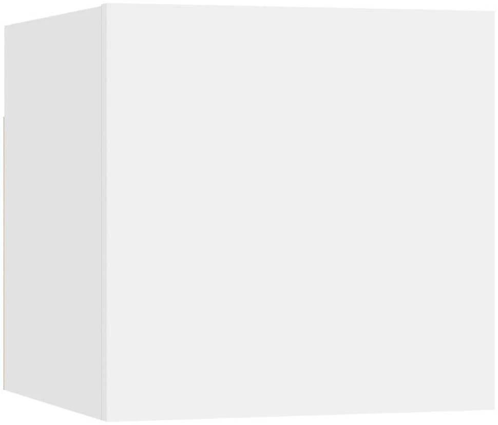 TV staliukas Televizoriaus spintelių komplektas, 4 dalių, baltas, mediena
