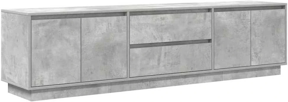 TV staliukas TV spintelė su LED lemputėmis, betono pilka, 193,5x41x50 cm