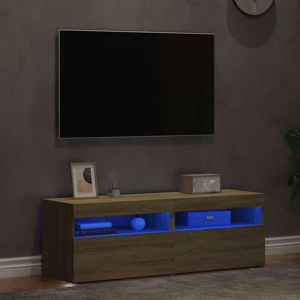 TV staliukas TV spintelės su LED apšvietimu, 2vnt., ąžuolo, 60x35x40cm
