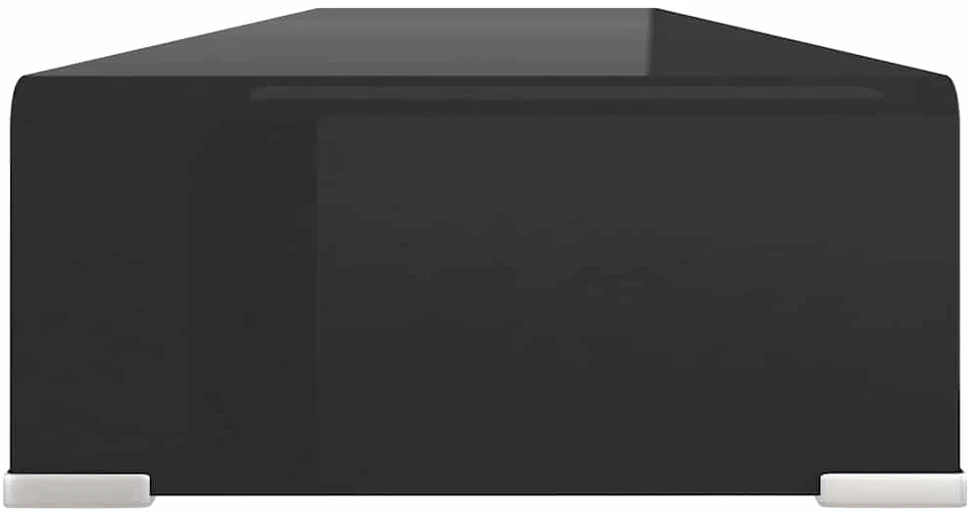 TV stovas/monitoriaus pakyla, juodas stiklas, 110x30x13 cm