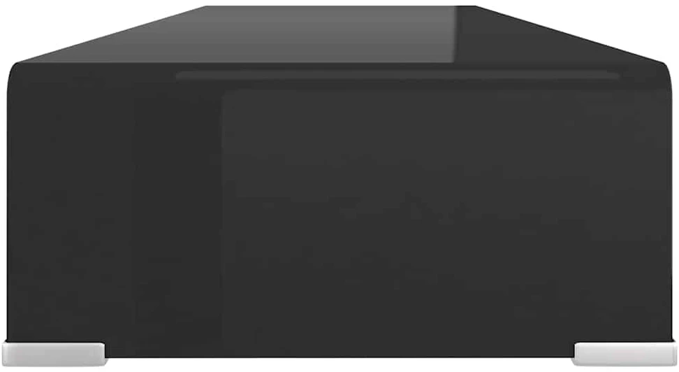TV stovas/monitoriaus pakyla, juodas stiklas, 90x30x13 cm