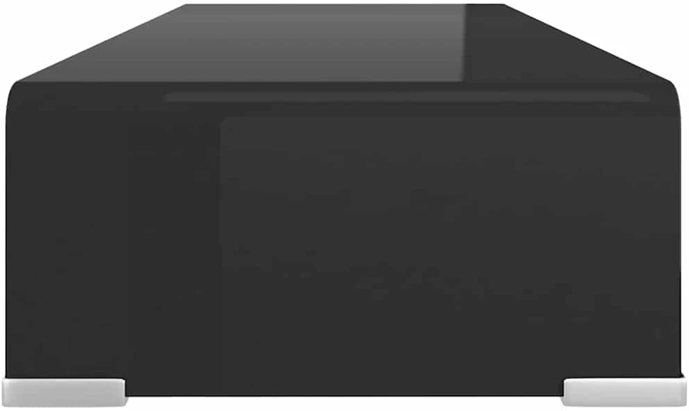 TV stovas/monitoriaus pakyla, juodas stiklas, 60x25x11 cm