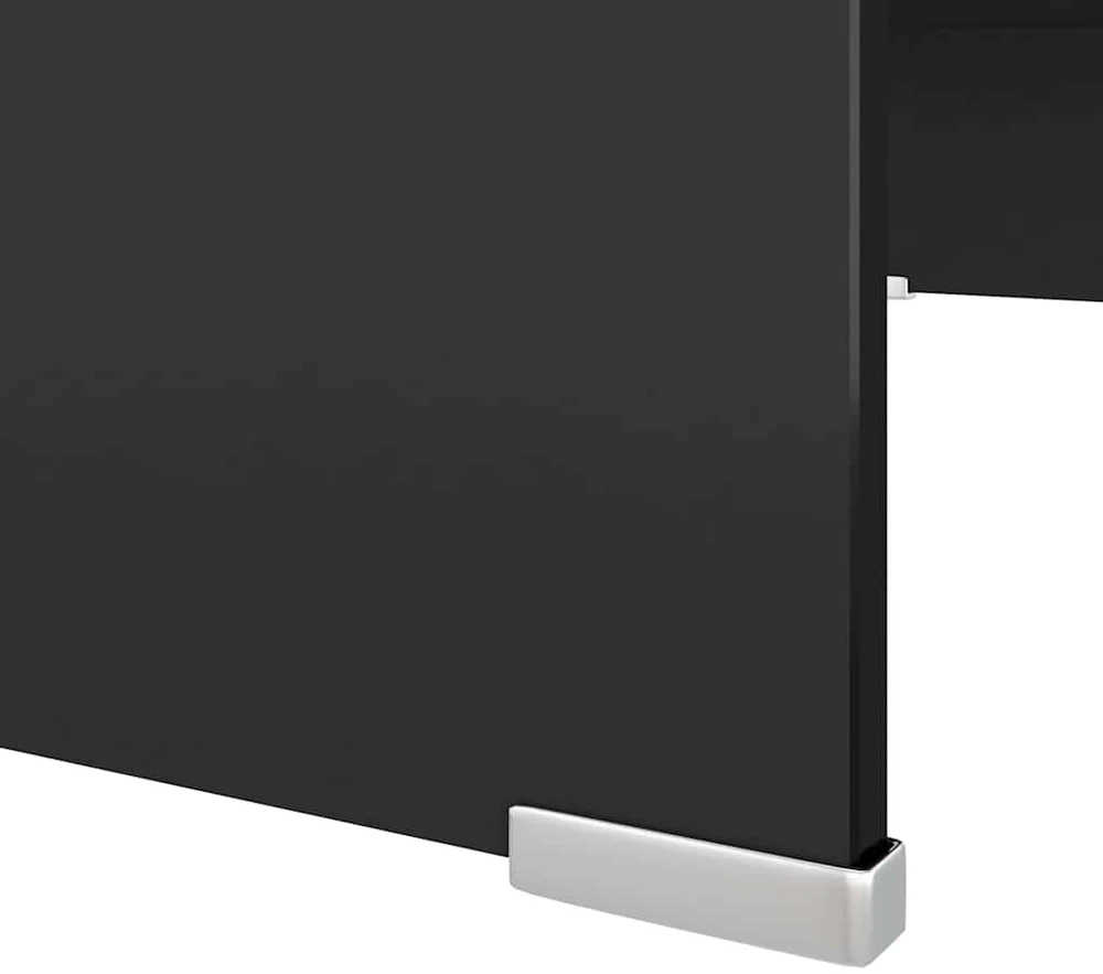TV stovas/monitoriaus pakyla, juodas stiklas, 70x30x13 cm