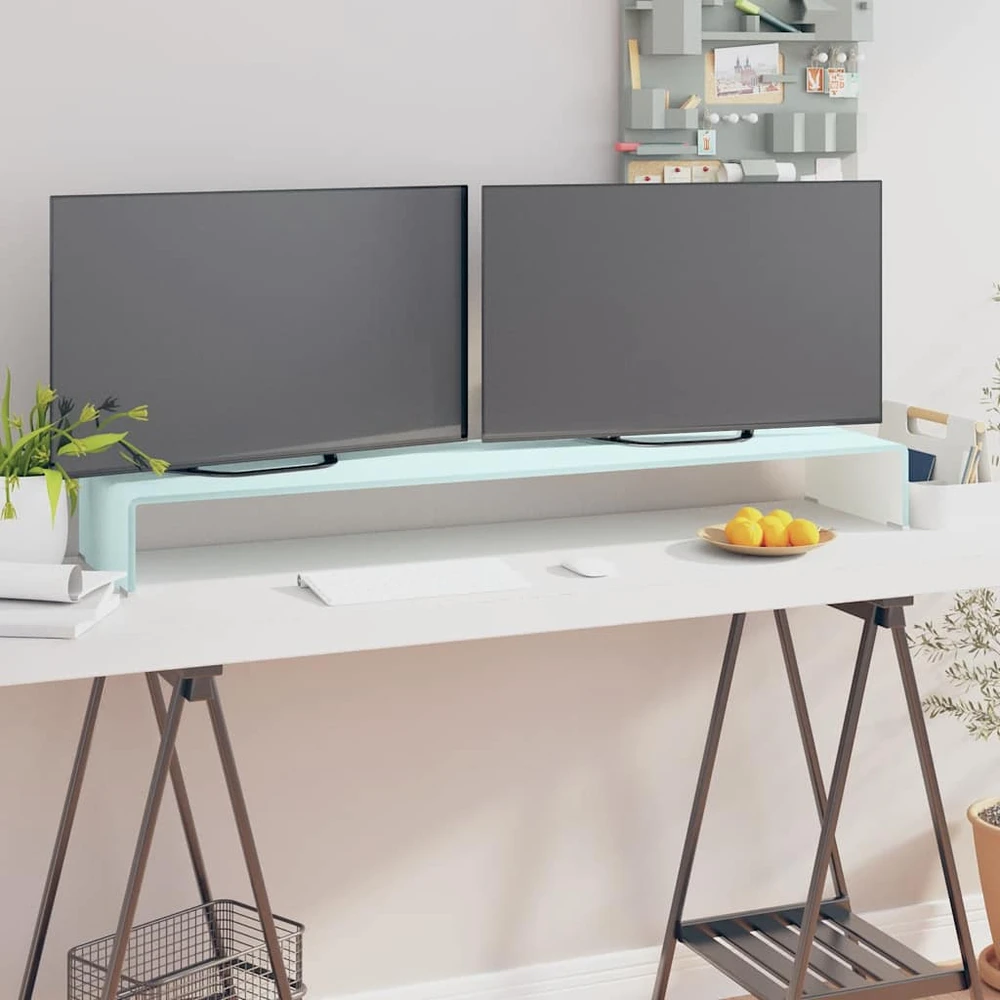 TV staliukas TV stovas/monitoriaus pakyla, žalias, 120x30x13cm, stiklas