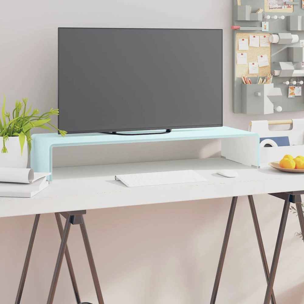 TV stovas/monitoriaus pakyla, žalias, 80x30x13cm, stiklas