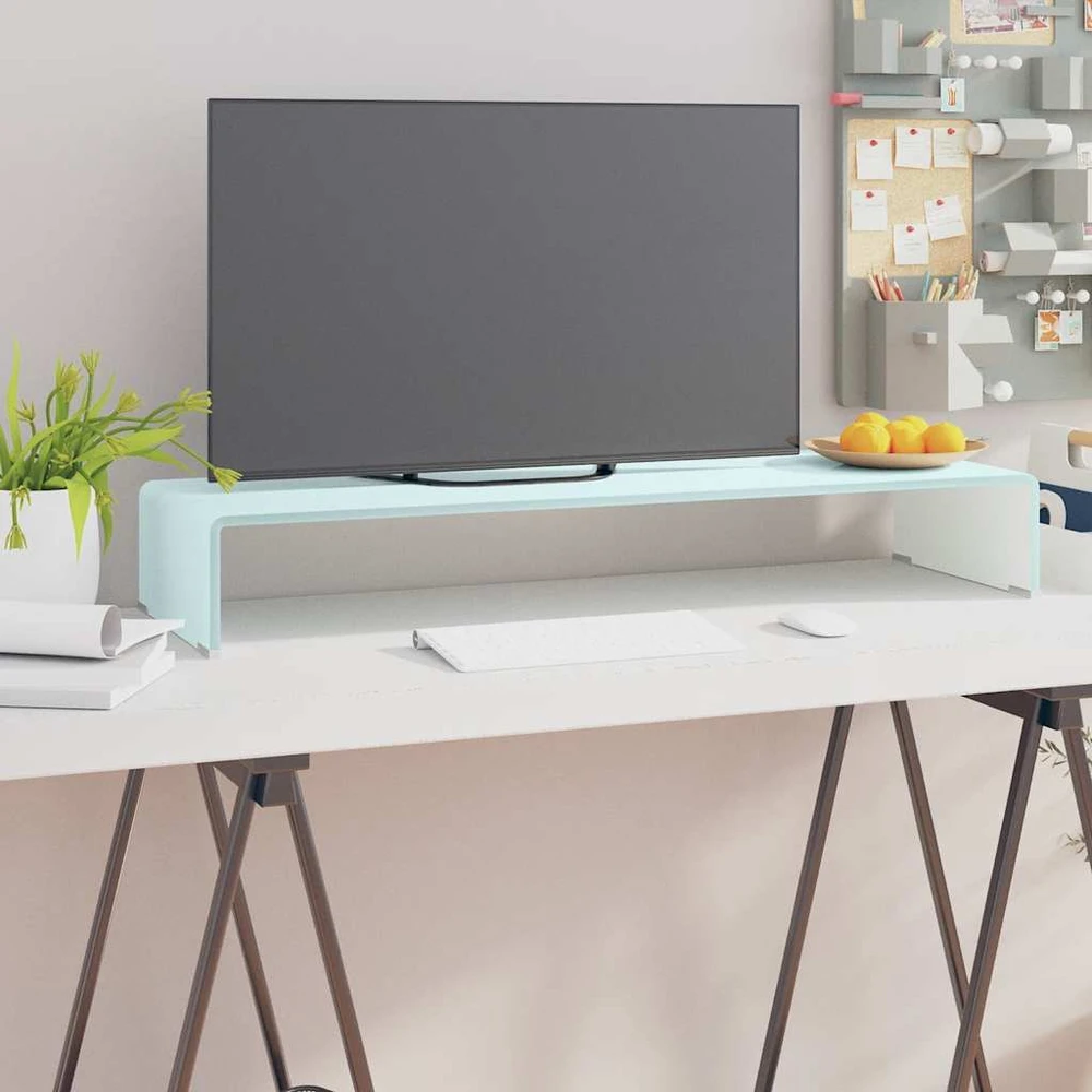 TV stovas/monitoriaus pakyla, žalias, 90x30x13cm, stiklas