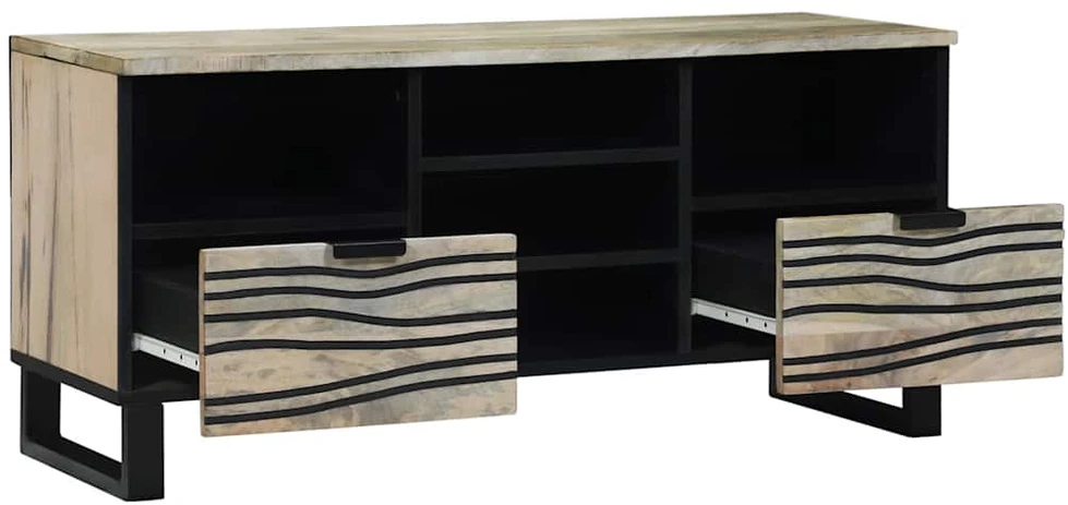 TV staliukas TV vienetai su stalčių Balta 100 x 33 x 46 cm Apdirbta mediena