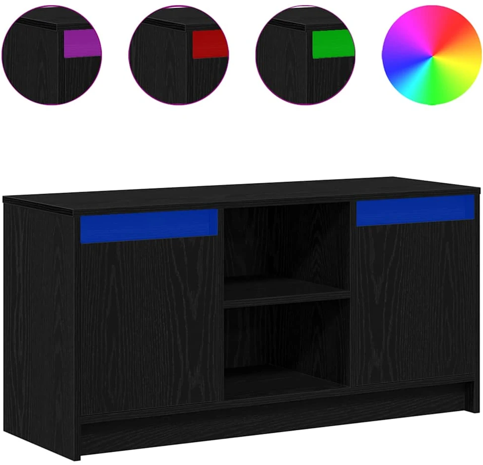 TV staliukas TV vienetai 100 x 34 x 50 cm Juoda Apdirbta mediena