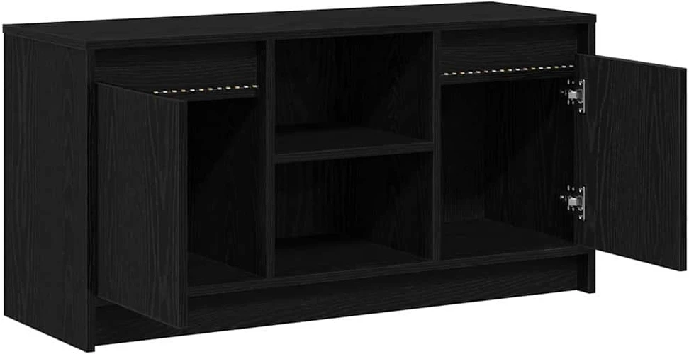 TV staliukas TV vienetai 100 x 34 x 50 cm Juoda Apdirbta mediena