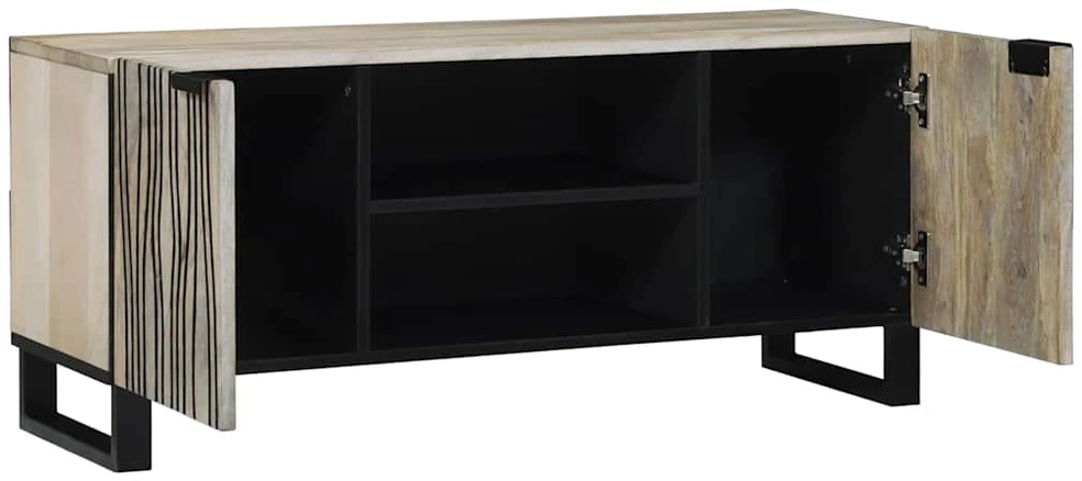 TV staliukas TV vienetai 105 x 33 x 46 cm Balta Apdirbta mediena