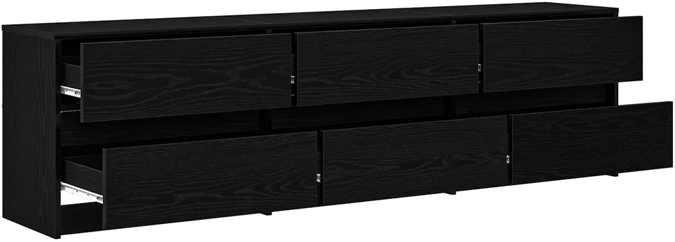 TV staliukas TV vienetai 180 x 34 x 50 cm Juodas ąžuolas Apdirbta mediena