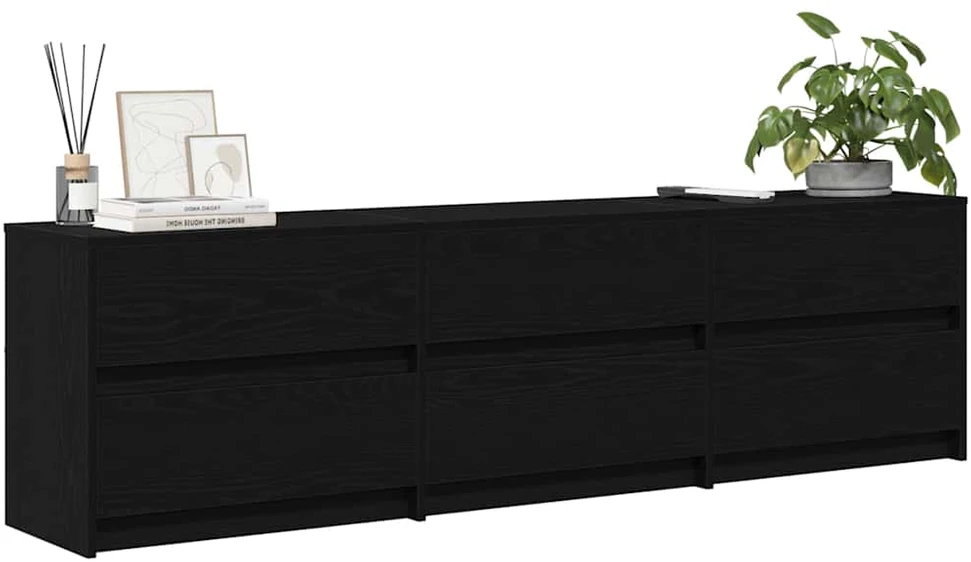 TV staliukas TV vienetai 180 x 34 x 50 cm Juodas ąžuolas Apdirbta mediena