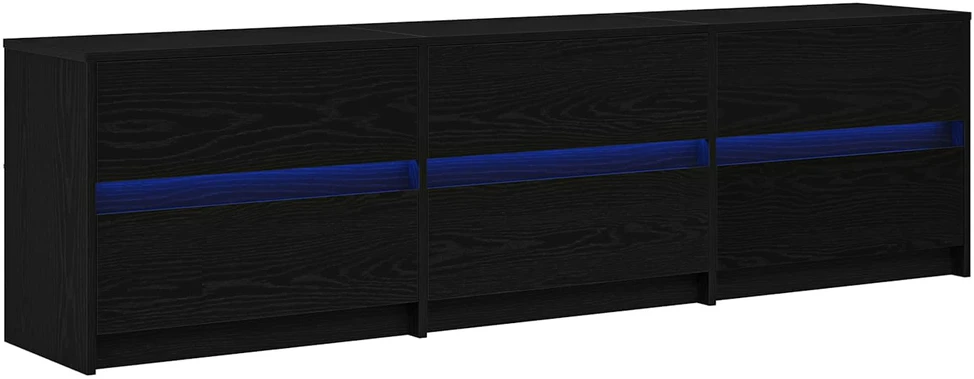 TV staliukas TV vienetai 180 x 34 x 50 cm Juodas ąžuolas Apdirbta mediena