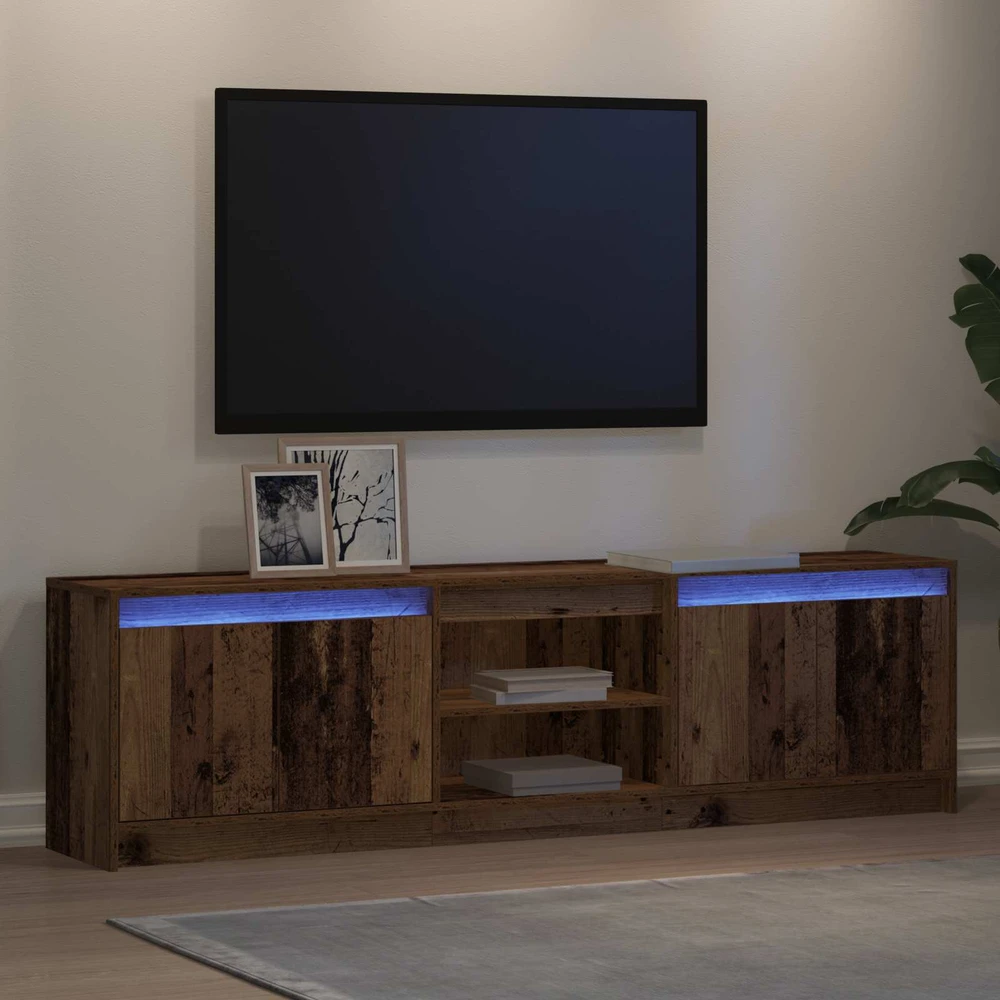 TV staliukas TV vienetai 180 x 34 x 50 cm Ruda Apdirbta mediena