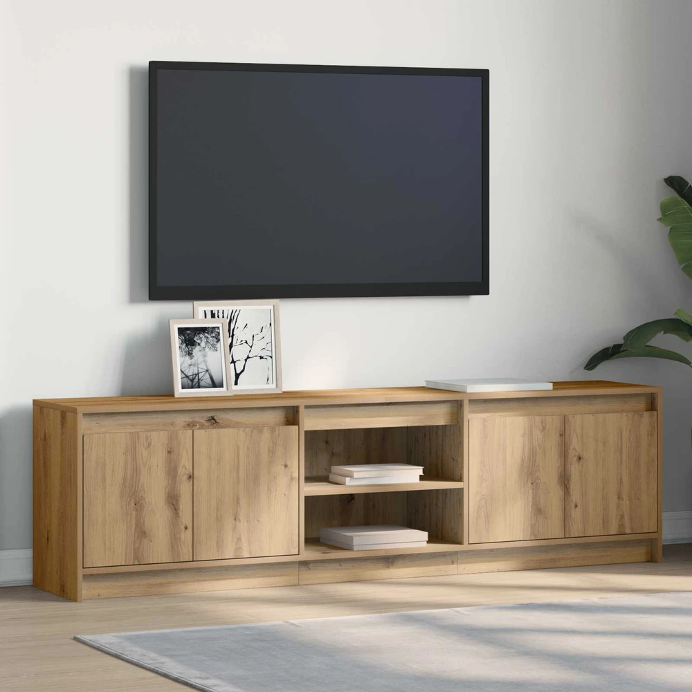 TV staliukas TV vienetai 180 x 34 x 50 cm Ruda Apdirbta mediena