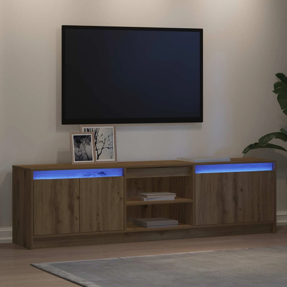TV staliukas TV vienetai 180 x 34 x 50 cm Ruda Apdirbta mediena