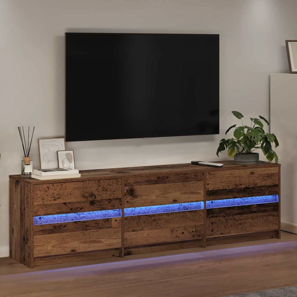 TV staliukas TV vienetai 180 x 34 x 50 cm Senovinis medis Apdirbta mediena