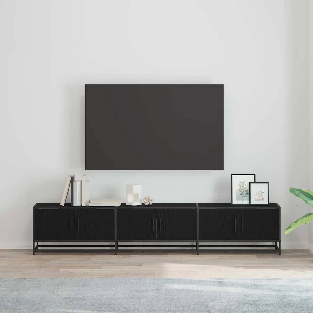 TV staliukas TV vienetai 210 x 35 x 41 cm Juodas ąžuolas Apdirbta mediena