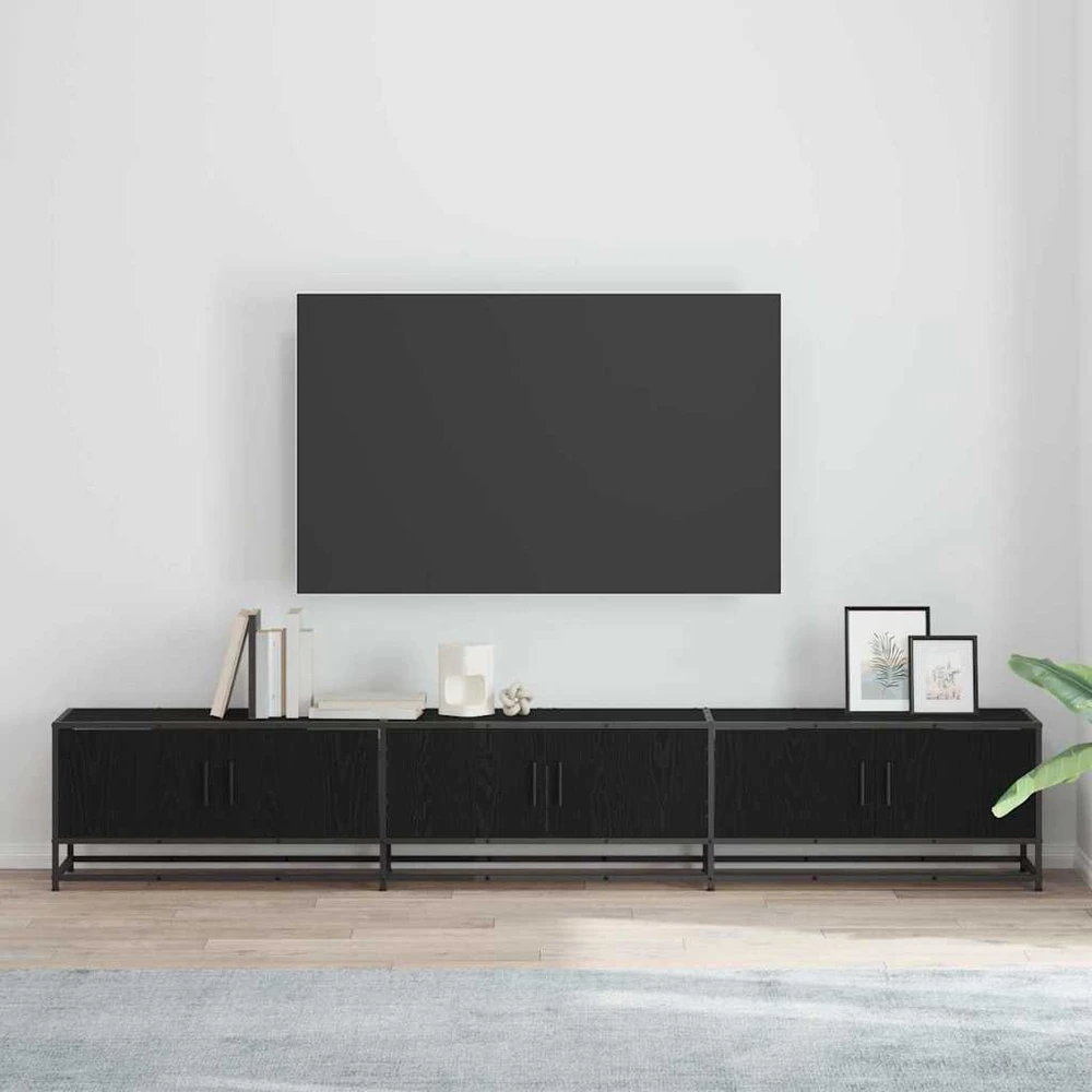 TV staliukas TV vienetai 240 x 35 x 41 cm Juodas ąžuolas Apdirbta mediena