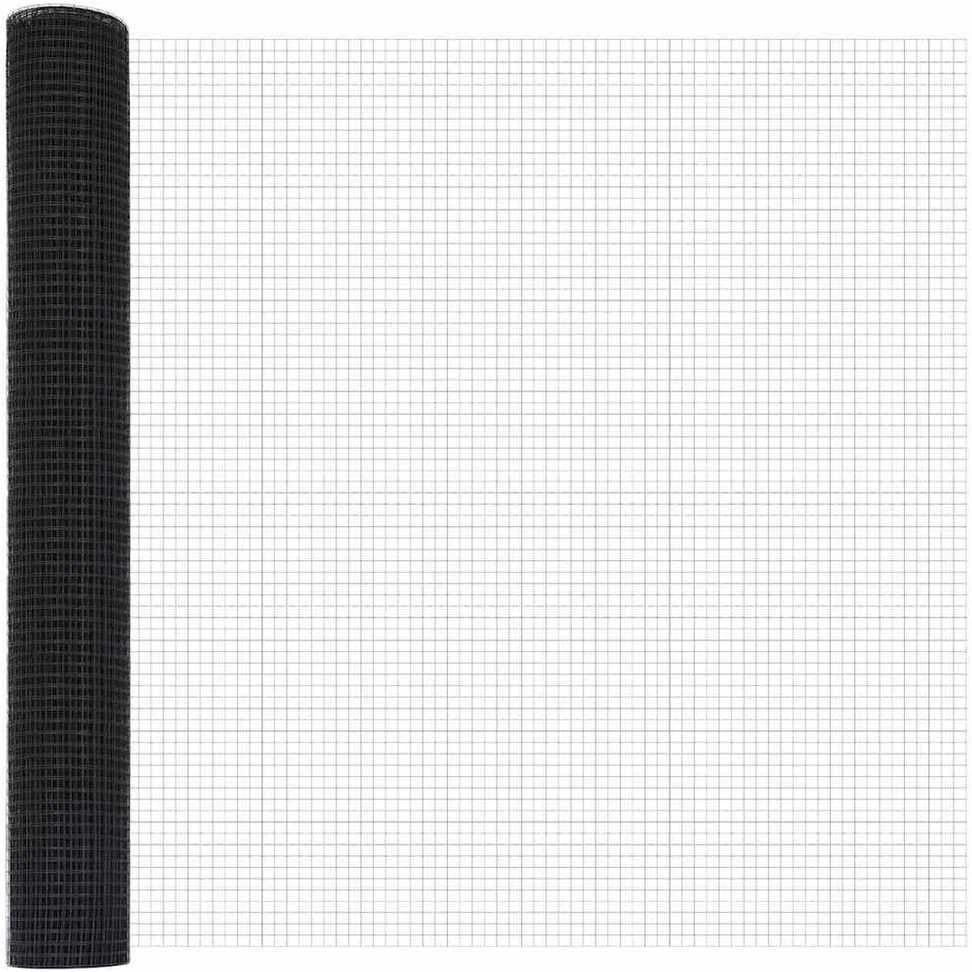 Suvirintas vielos tvora su stulpeliais 100 x 1 m Pilka