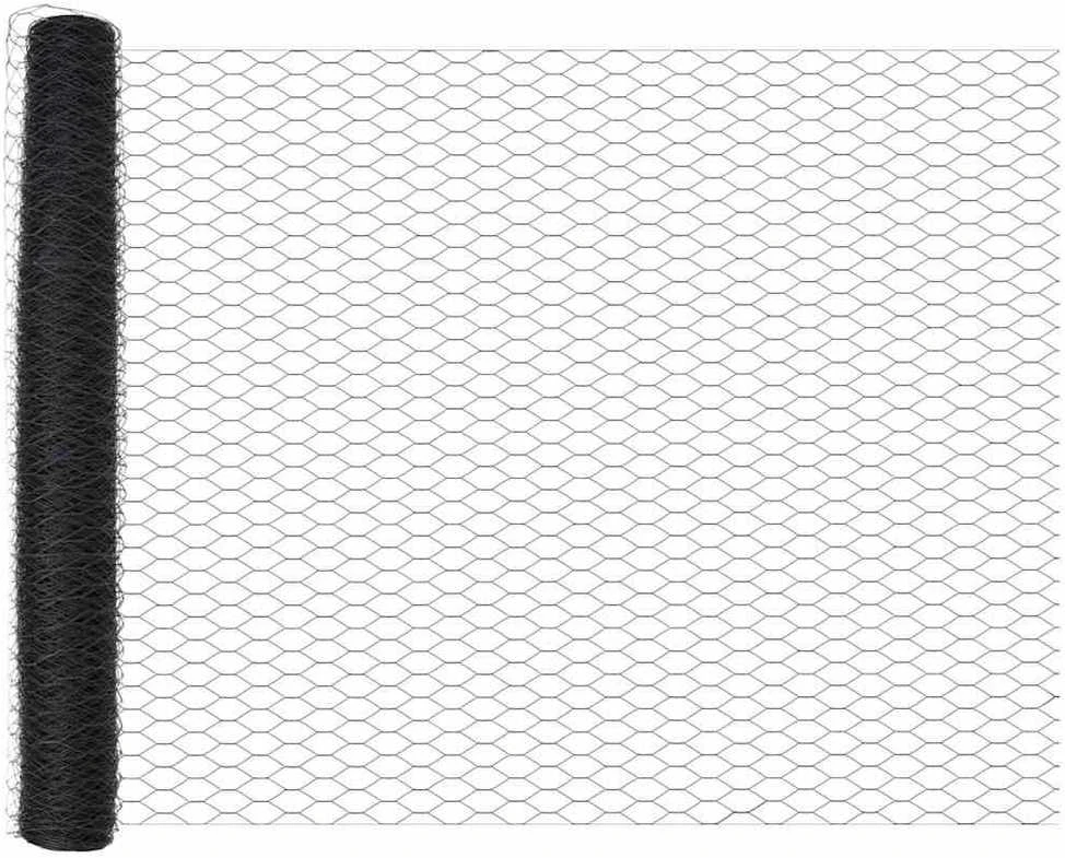 Hexagonal Fence with Post 25 x 1 m PVC dengtas plienas Pilka