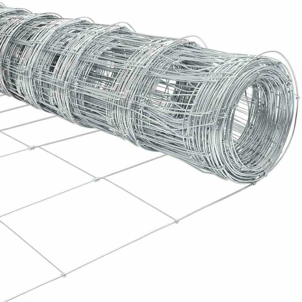 Lauko laukinė tvora su stulpais 50 x 1,2 m Sidabrinė Tinklelis