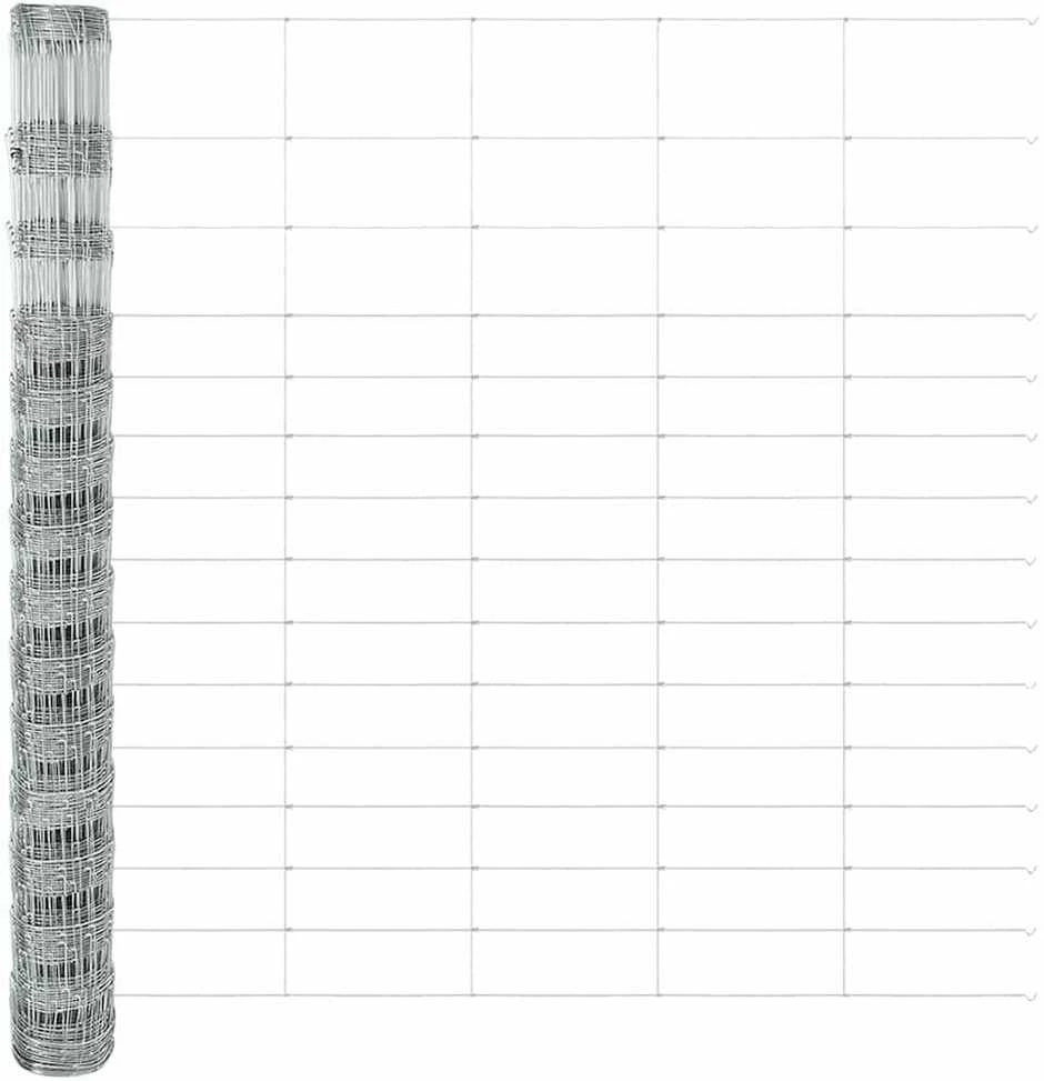 Lauko laukinė tvora su stulpais 50 x 1,6 m Sidabrinė Tinklelis