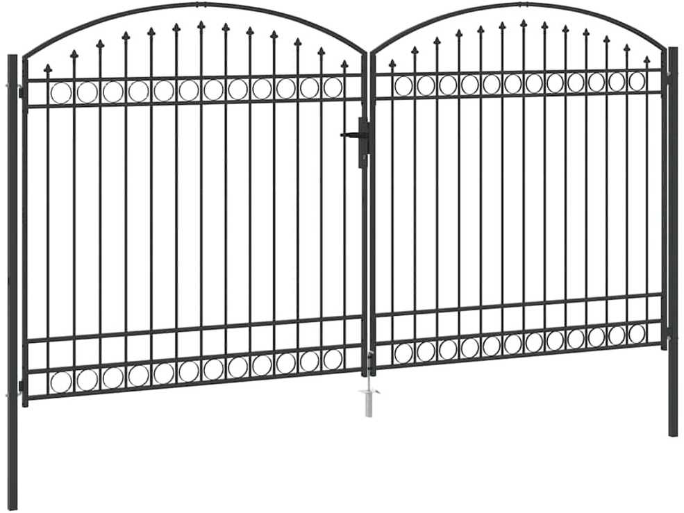 Tvora vartai ASSEN 401 x 250 cm Plienas Pilka Užrakintas