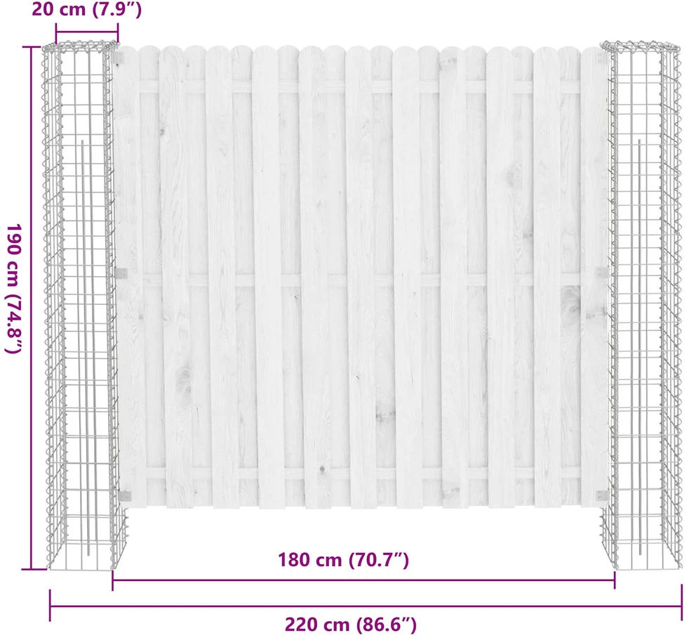 Tvorelės stulpas 2 pcs Sidabro 20 x 20 x 190 cm metalas