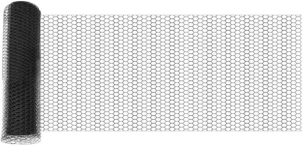 Hexagonal Fence with Post 100 x 0,8 m PVC dengtas plienas Pilka