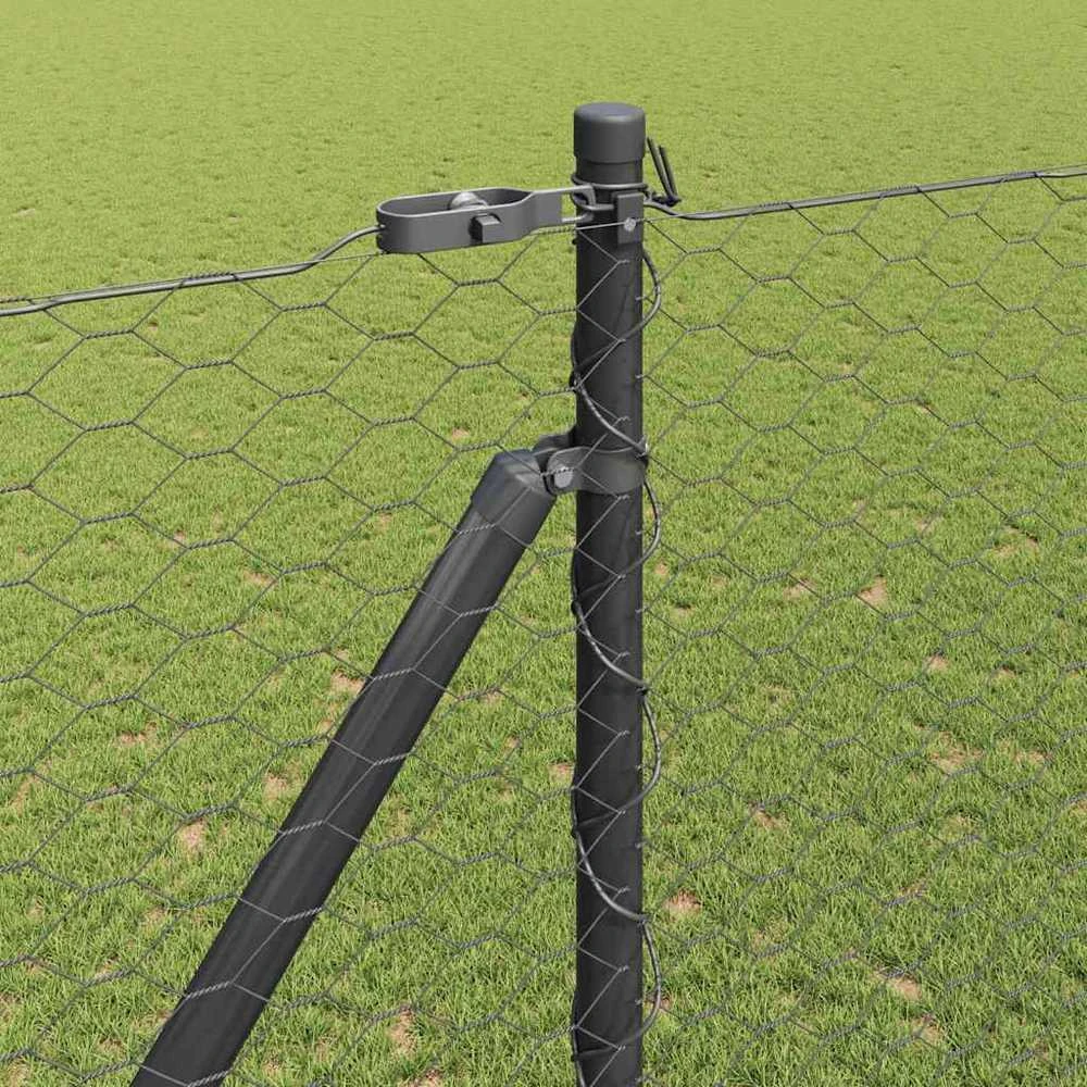 Hexagonal Fence with Post 100 x 1,6 m PVC dengtas plienas Pilka