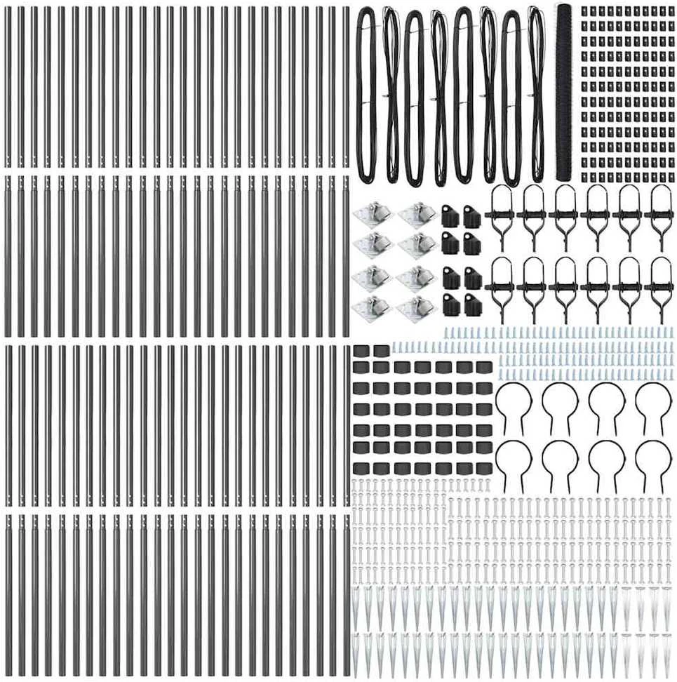 Hexagonal Fence with Post 100 x 1,6 m PVC dengtas plienas Pilka
