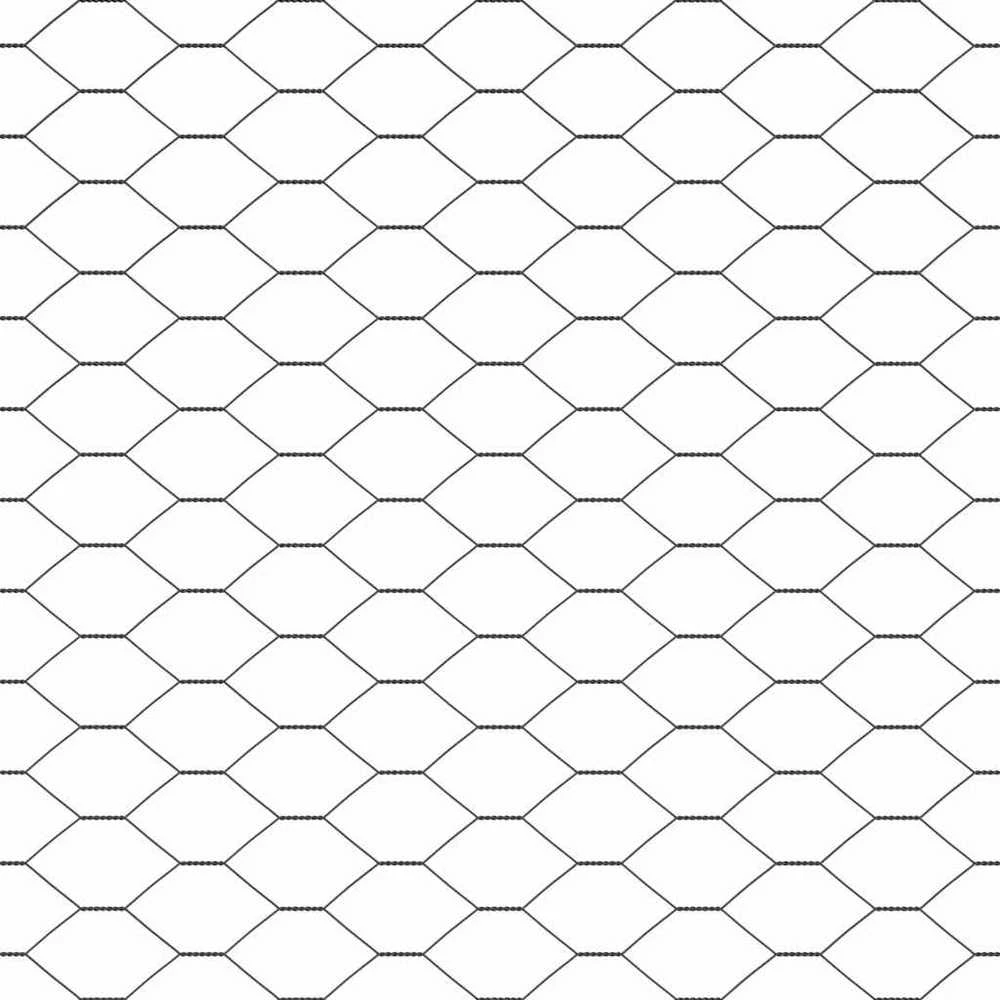 Hexagonal Fence with Post 50 x 1,2 m PVC dengtas plienas Pilka