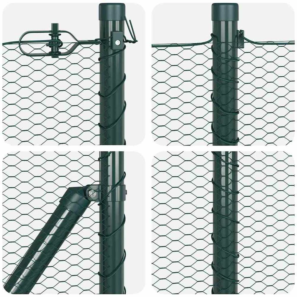 Hexagonal Fence with Post 10 x 0,8 m PVC dengtas plienas Žalia