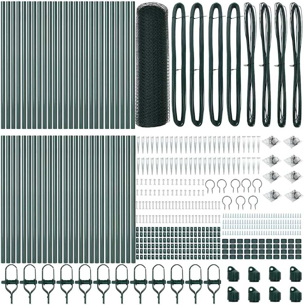 Hexagonal Fence with Post 100 x 0,6 m PVC dengtas plienas Žalia