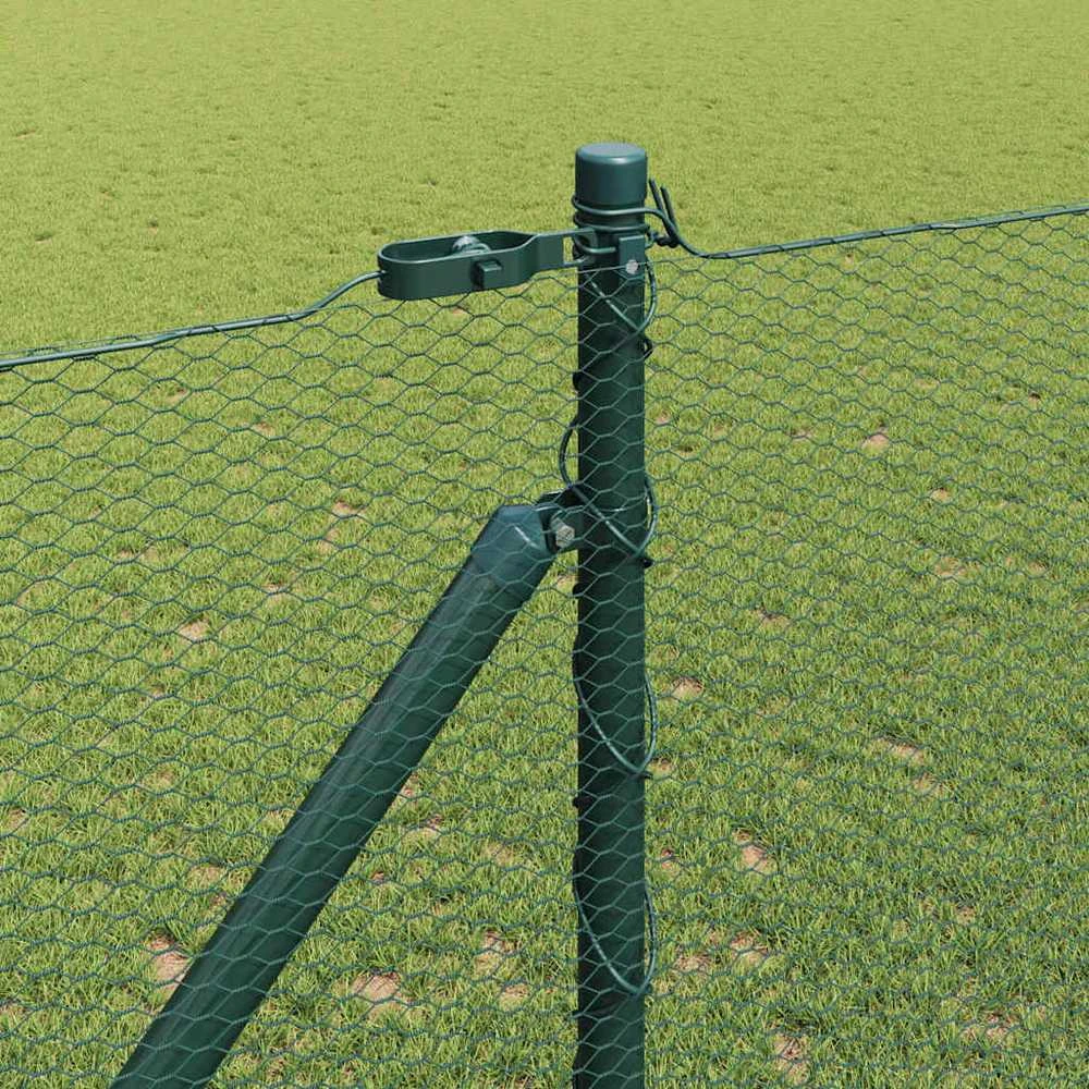 Hexagonal Fence with Post 100 x 1,2 m PVC dengtas plienas Žalia