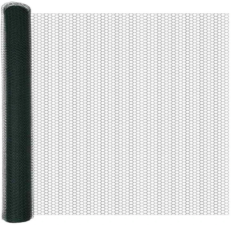 Hexagonal Fence with Post 100 x 1,2 m PVC dengtas plienas Žalia
