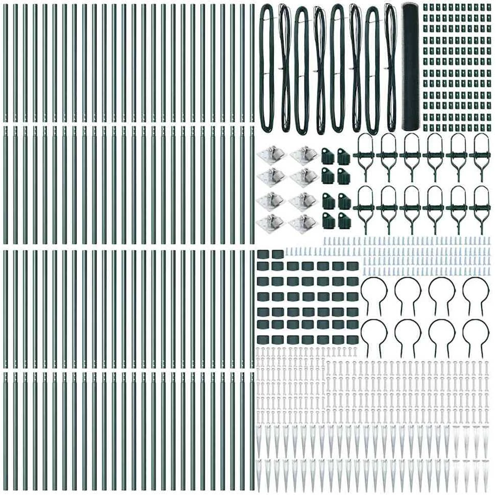 Hexagonal Fence with Post 100 x 1,2 m PVC dengtas plienas Žalia