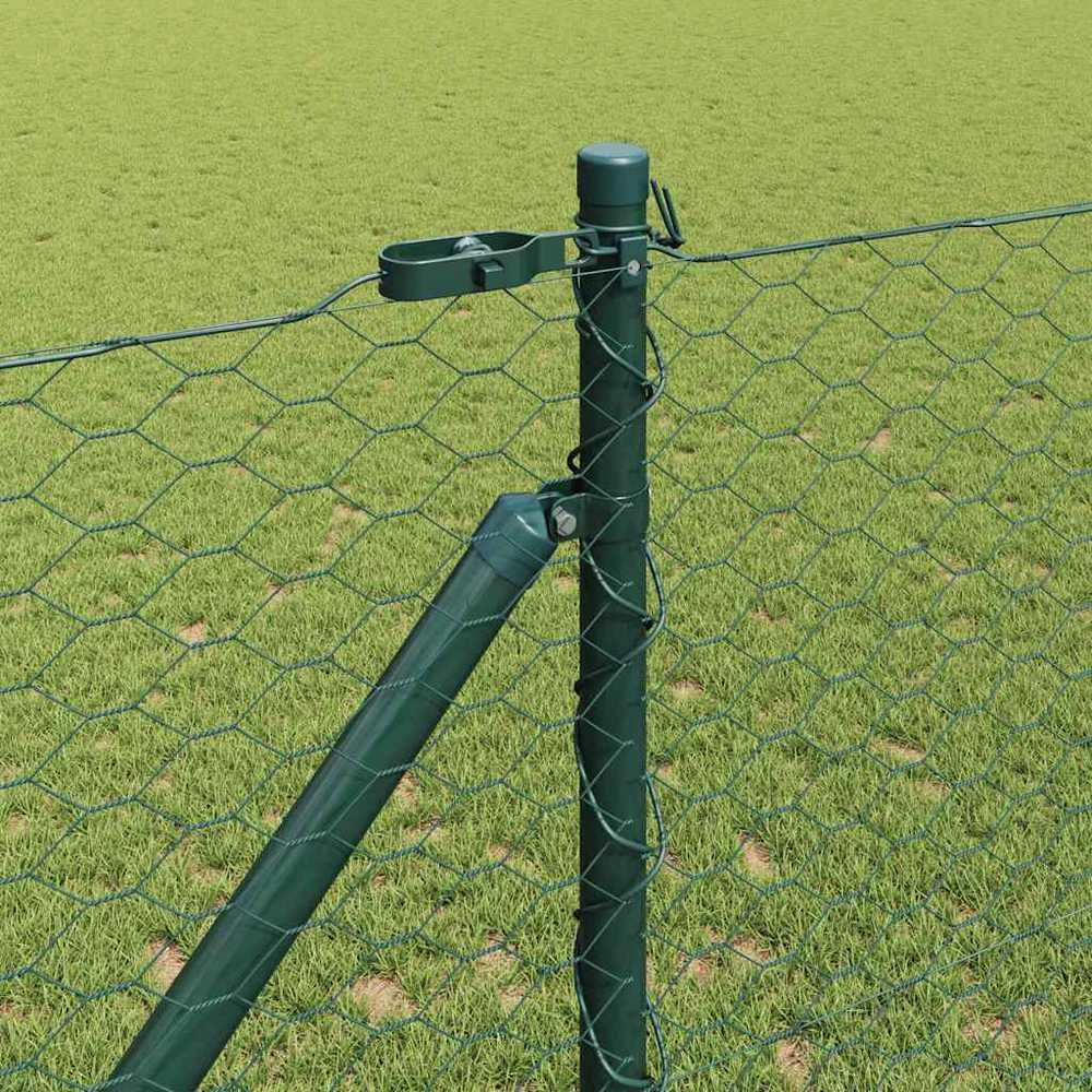 Hexagonal Fence with Post 100 x 1,4 m PVC dengtas plienas Žalia