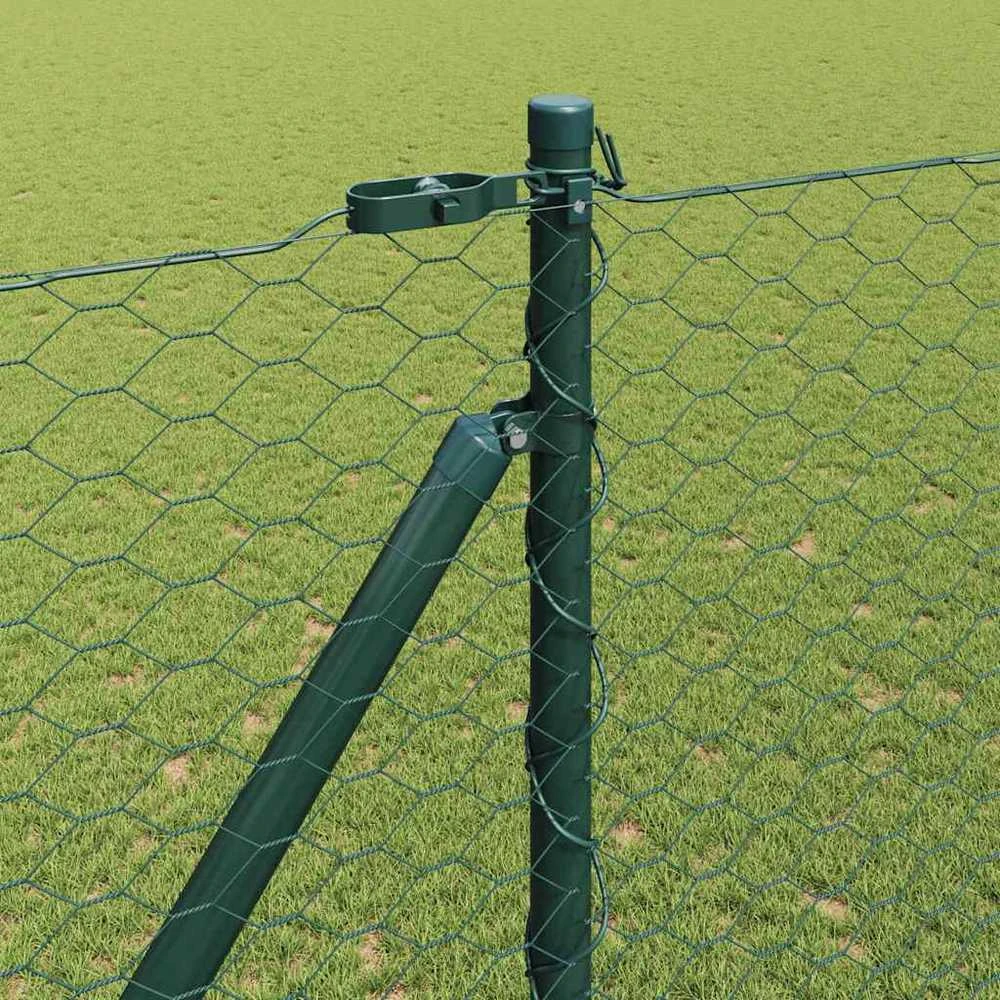 Hexagonal Fence with Post 100 x 1,5 m PVC dengtas plienas Žalia