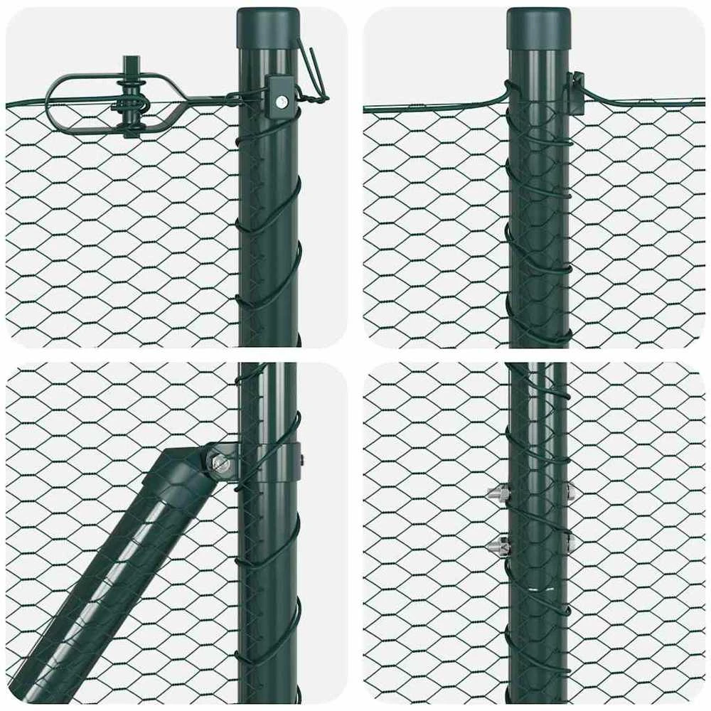 Hexagonal Fence with Post 50 x 1,2 m PVC dengtas plienas Žalia