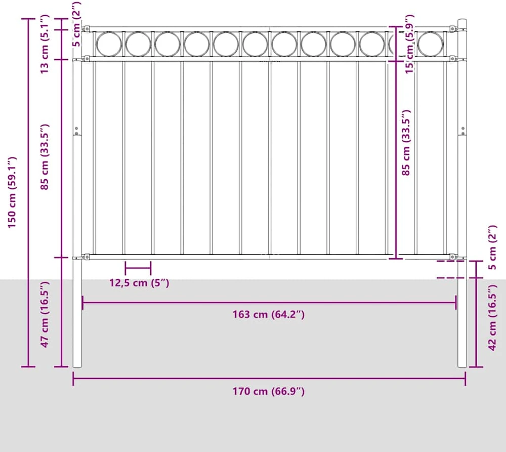 Tvorelių elementas ASSEN 170 x 150 cm Plienas Balta