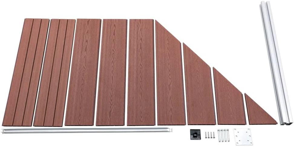 Tvoros plokštė, rudos spalvos, 95x(105-180)cm, WPC