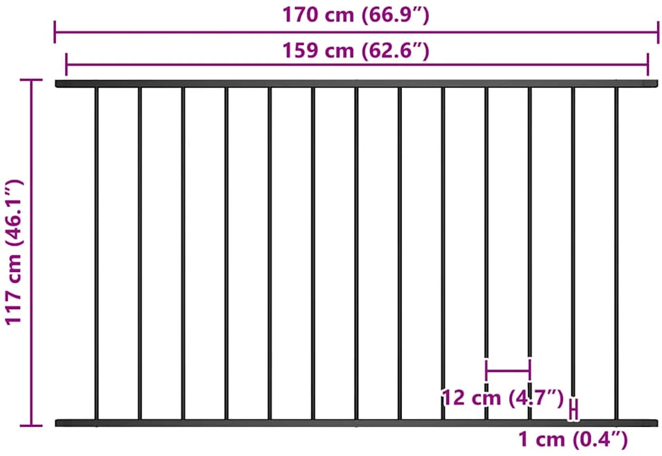 Tvoros plokštė, juodos spalvos, 1,7x1,25m, plienas