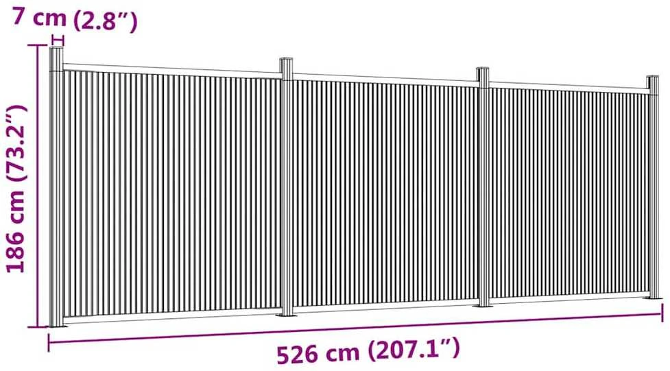 Tvoros segmentas, rudos spalvos, 526x186cm, WPC