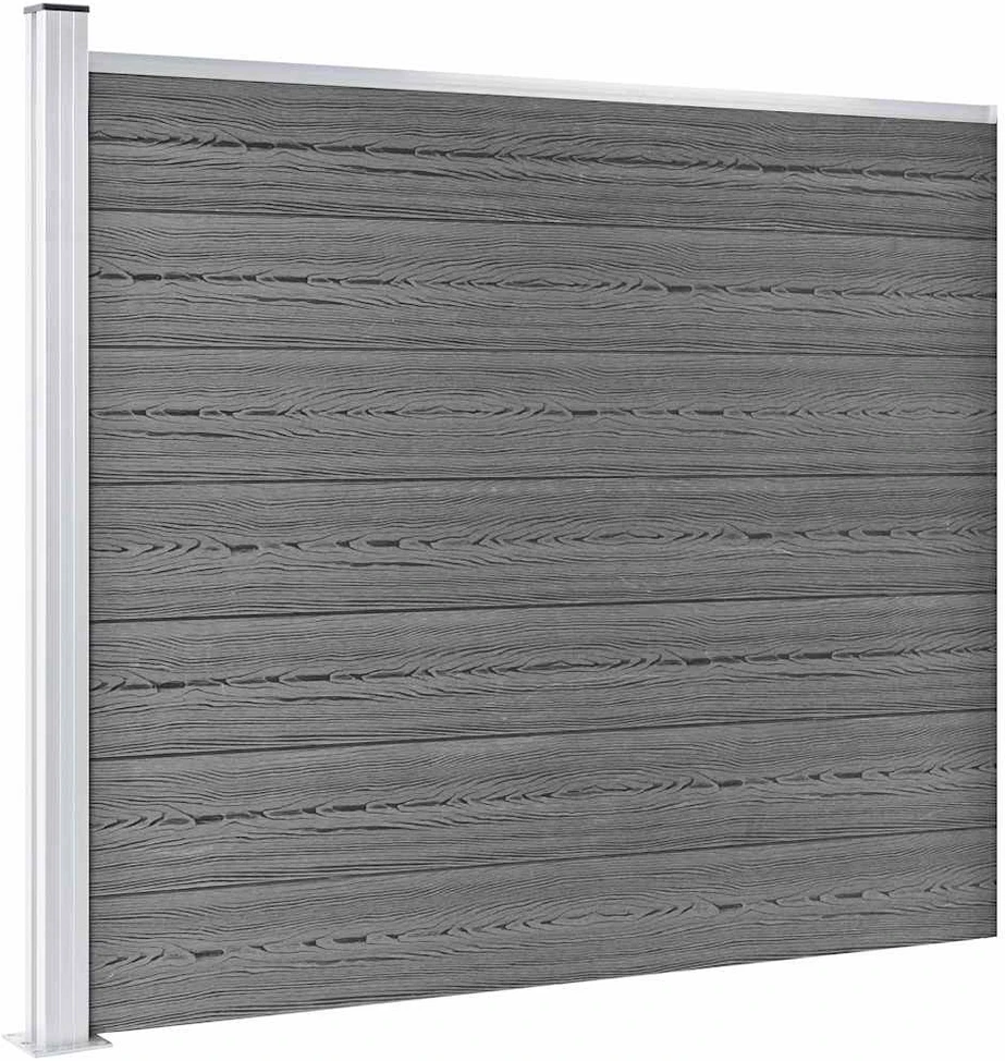 Tvoros segmentų rinkinys, pilkas, 526x146cm, WPC
