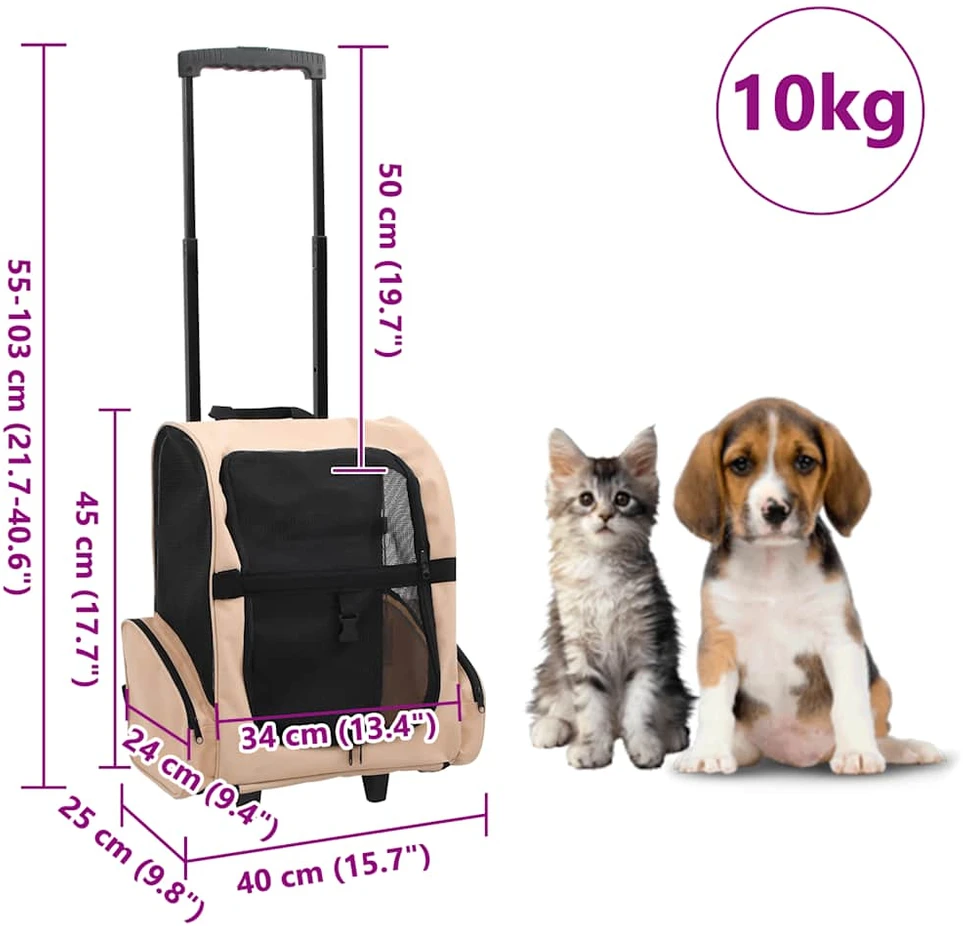 Universalus augintinio vežimėlis, smėlio spalvos, sulankstomas